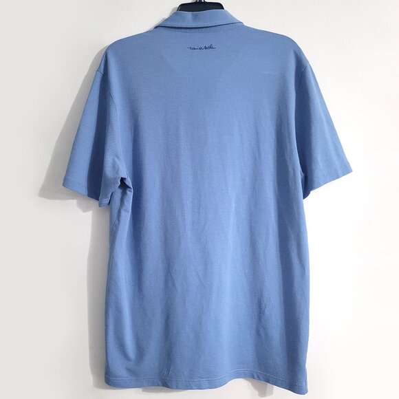 Travis Mathew Mens Blue Short Sleeve Polo Shirt Size L Cotton Blend Golf Preppy - Picture 2 of 9